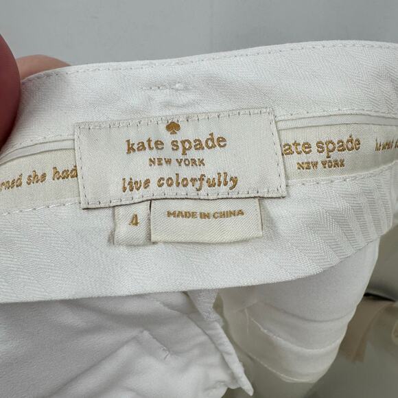 Kate Spade White bow cotton trouser shorts - Picture 3 of 5